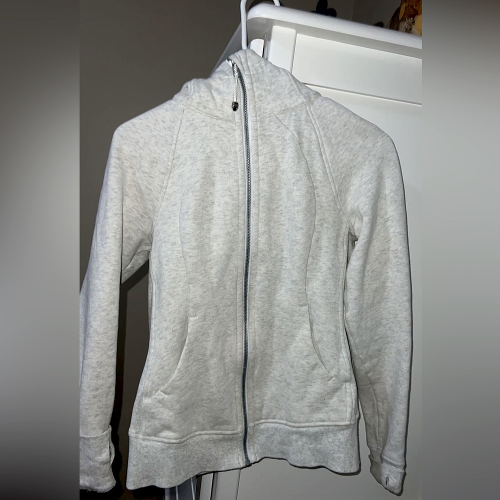 Lululemon Full Zip Scuba in Heather Core Ultra Light Gray